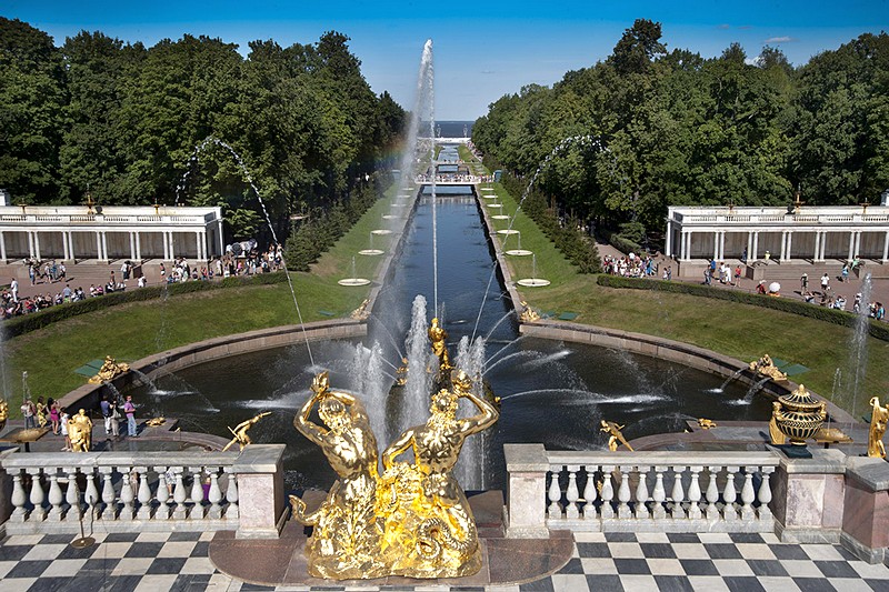 sea canal in the lower park of peterhof